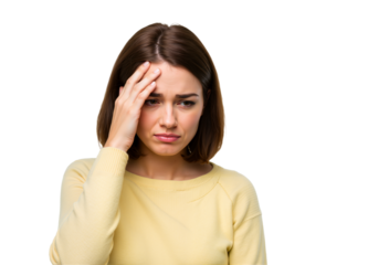 Stressed and Concerned: A Woman Coping with Emotional Tension