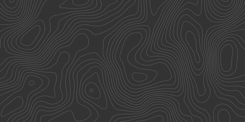 Fototapeta premium Black minimal background with thin terrain contour lines forming elevation curves, ideal for presentations, UI/UX design, and geographic-inspired artwork.