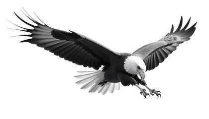 Fototapeta premium eagle flying in sky isolated on white background