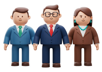Isolated Group of Business People Cartoon Characters