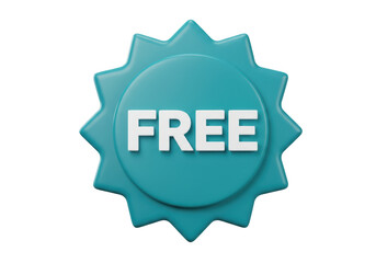 Isolated Turquoise Badge with Text FREE
