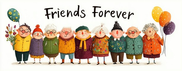 Papercut scene of Happy National Best Friends Day