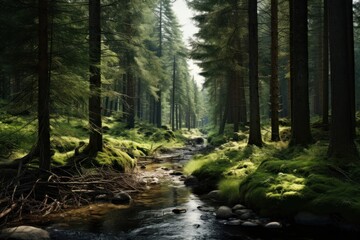 Obraz premium Wilderness forest woodland outdoors.