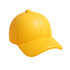 Fototapeta premium 3D Yellow Baseball Cap Icon 