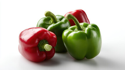 Produce plant concept Fresh produce from plant includes vibrant red and green bell peppers perfect for healthy meals and snacks
