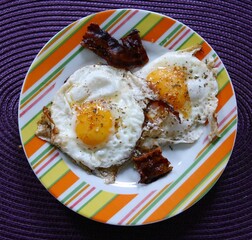 Sunny Side Up & Sizzle: Classic Bacon and Eggs Breakfast Bliss