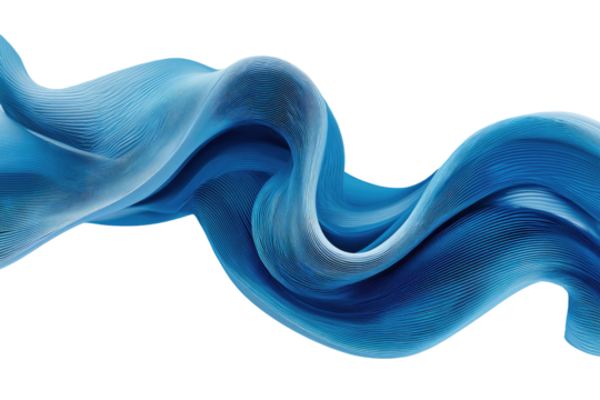 Abstract blue fabric curves against black background