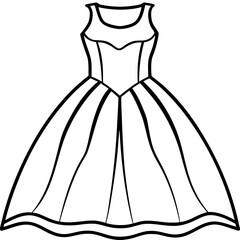 wedding dress vector illustration