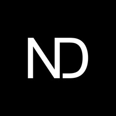 ND N D Letter Logo icon isolated on black background