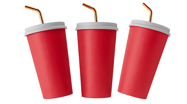 Red cups over white background
 - Powered by Adobe