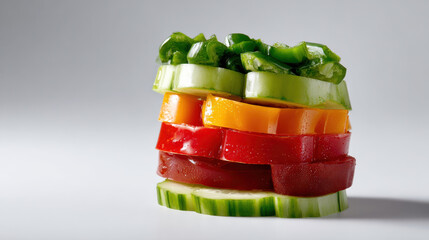 Produce plant concept Fresh produce stacked in beautiful arrangement showcases vibrant plant layers that delight senses