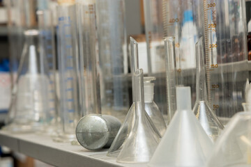 Close up detail of a scientist working with substances in a laboratory.