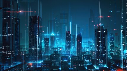 Glimpses of Quantum Computing Centers Amidst a Futuristic City&rsquo;s Night View: Where Luminous Skyscrapers Meet Cutting-Edge Quantum Hubs, Illuminated by Neon Glows and Holographic Interfaces.
