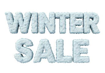 Isolated Frozen 'Winter Sale' Text with Snowflakes for Holiday Promotions