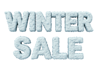 Isolated Frozen 'Winter Sale' Text with Snowflakes for Holiday Promotions