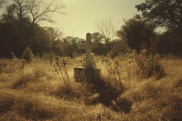 Naklejka premium Grave tombstone outdoors cemetery.