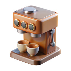 Coffee maker machine espresso cappuccino latte mocha beverage kitchen appliance equipment tool 3d render