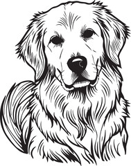 Fototapeta premium Dog Outline Silhouette Vector – Minimal Line Art on White Background for Pet Logos and Design Projects