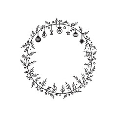 Minimalist Boho Garland Vector – Botanical Line Art for Invitations & Posters.