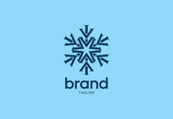 Snowflake logo design with brand name and tagline