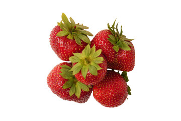 Fresh group of berries isolated on a white background.