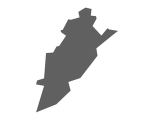 Visakhapatnam district flate gray map Andhra pradesh, india