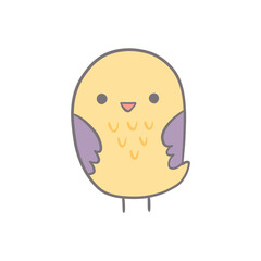 cute hand drawn yellow bird doodle. perfect for children flash card, birthday invitation decoration, education, stickers for journaling or wall art