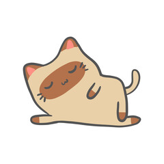 cute hand drawn sleeping cat doodle. perfect for children flash card, birthday invitation decoration, education, stickers for journaling or wall art