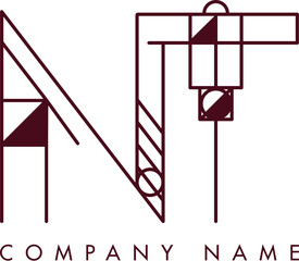 Minimalist NT Circular Monogram Logo Design with Bold Lines and Elegant Style