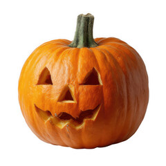 Jack o lantern halloween pumpkin isolated on transparent background