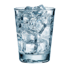 Clear glass tumbler filled with ice cubes (2)