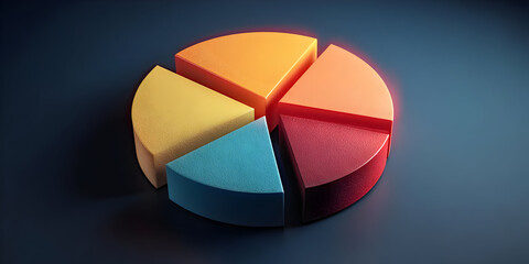 Fototapeta premium A colorful pie chart design representing data visualization and analysis for business presentations and reports.