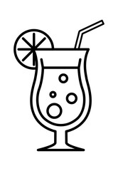 A refreshing cocktail illustration featuring bubbles and a slice of lime, perfect for summer vibes.