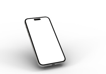 High-quality image of a modern smartphone with a blank screen, perfect for app presentations or website mockups.