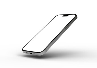 High-quality stock photo of a modern smartphone with a blank screen, perfect for app presentations or website mockups.