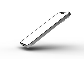 High-quality image of a modern smartphone with a blank screen, perfect for app presentations or website design.