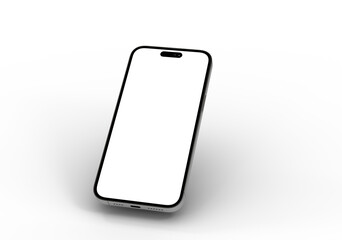 High-quality image of a modern smartphone with a blank screen, perfect for app presentations or website mockups.