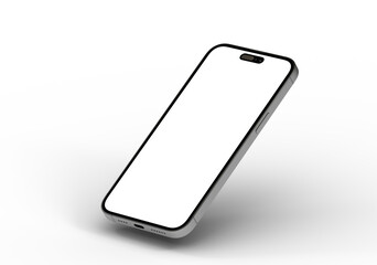 High-quality image of a modern smartphone with a blank screen, perfect for app presentations or website mockups.