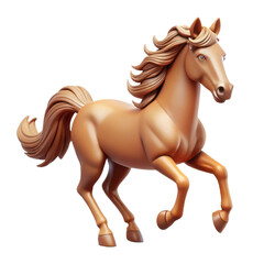 Horse illustration brown horse digital art equine animal mammal running horse design isolated image render