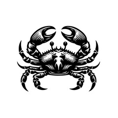 Fototapeta premium Black and White Crab Illustration.