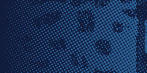 Dots halftone blue color pattern gradient texture with technology digital background. Dots pop art comics with summer background.
