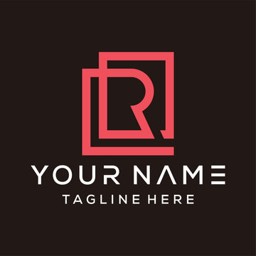 creative initial letter R squard logo design inspiration 