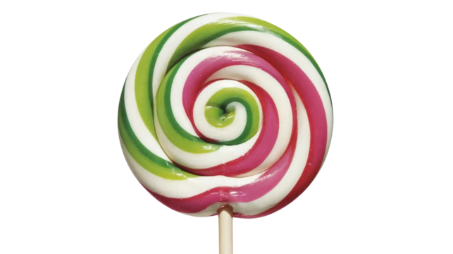 Sweet Swirl Lollipop Candy on transparent background
