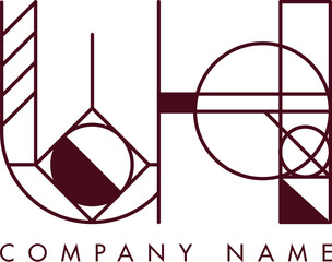 Minimalist UH Circular Monogram Logo Design with Bold Lines and Elegant Style