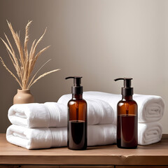 spa still life with essential oils