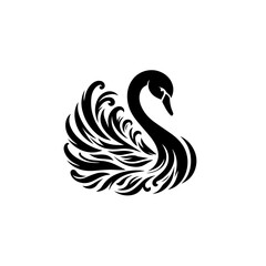 Obraz premium Elegant Black Swan Silhouette Design.