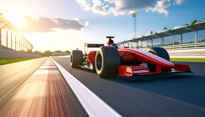  Red Formula Car Racing Sunset. © Gina