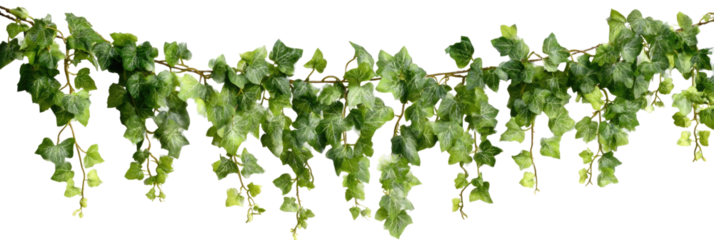 A horizontal garland of lush, green ivy leaves cascading down