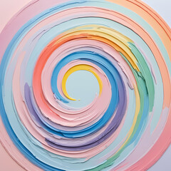 Vivid Circular Acrylic Rainbow Swipe with Saturated Pastel Colors  