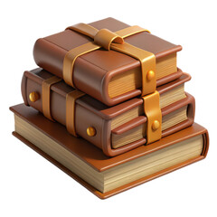 Stack of vintage books antique study knowledge history reading literature education learning library 3d render